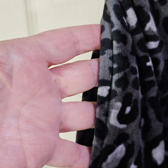 Donna Karan Lounge Set Womens M Leopard Velour Soft Grunge Streetwear RN17363 - Picture 6 of 10